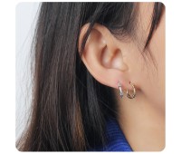 1.4mm 3 Rope Design Hoop Earrings HO-81